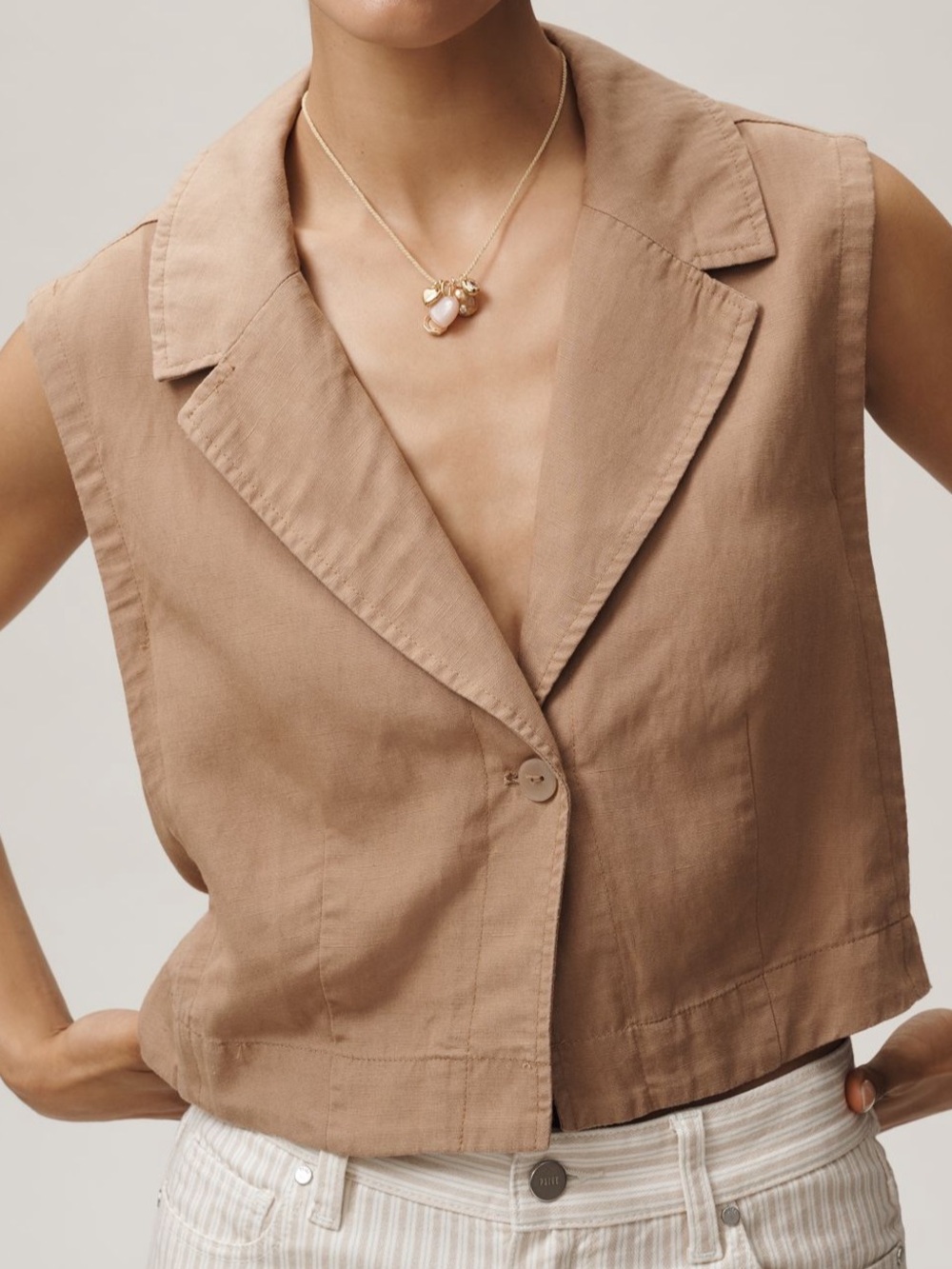 Anthropologie Maeve linen vest sz XL
